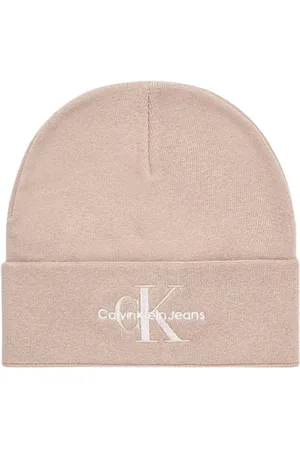 Calvin Klein Accessoires, Dames, , ONE Size, Katoen, Minimalistisch Logo Katoenen Beanie