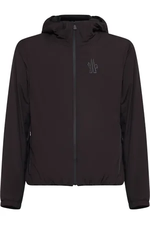 Moncler Jassen, Heren, Bruin, L, Nylon, Technische nylon jas met hoge kraag