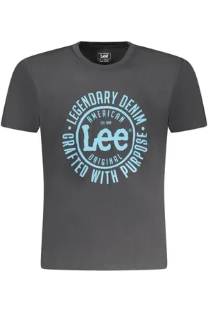 Lee Tops, Heren, Zwart, S, Katoen, T-shirt met iconisch logo print