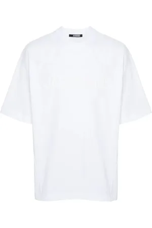 Jacquemus Tops, Heren, Wit, XL, Typografisch T-shirt