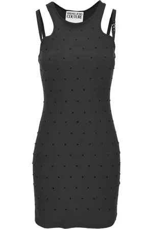VERSACE Kleedjes, Dames, Zwart, 2Xs, Stijlvolle Sweaters Collectie