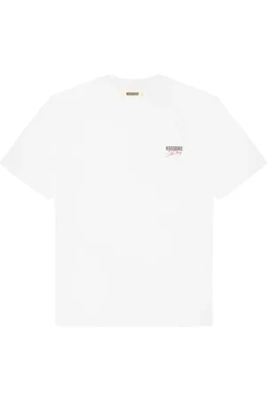 Woodbird Tops, Heren, Wit, XL, Katoen, Grafische Print Korte Mouw Tee