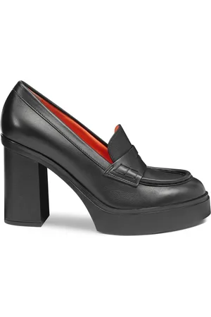 santoni Schoenen, Dames, Zwart, 40 EU, Leer, Leren Pump met Hoge Hak