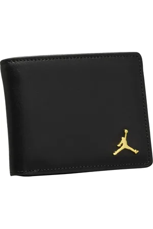Jordan Accessoires, Heren, Zwart, ONE Size, Leer, Zwarte Bifold Portemonnee met Jumpman Logo