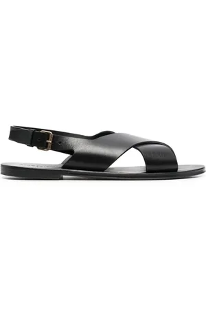 Saint Laurent Schoenen, Heren, Zwart, 44 EU, Leer, Mojave Sandalen