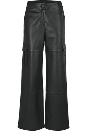 Riani Broeken, Dames, Zwart, L, Leer, Cargo Stijl Leren Broek