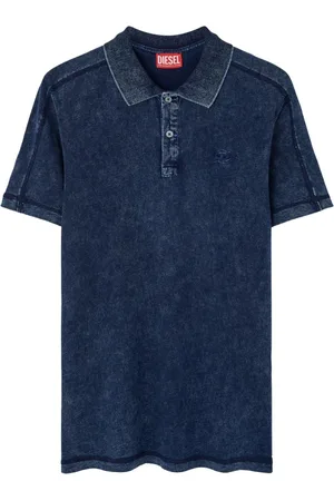 Diesel Tops, Heren, Blauw, S, Denim, Denim Polo T-shirts en Polos