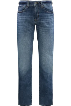7 for all Mankind Jeans, Heren, Blauw, W32, Katoen, Slim Fit Jeans met Metalen Details