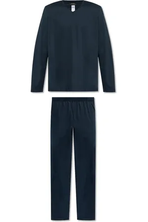 Hanro Nachtkleding & Lounge, Heren, Blauw, L, Tweed, Tweedelige pyjama