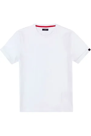 FAY Tops, Heren, Wit, XL, Katoen, Korte Mouw Basis Essentieel T-shirt