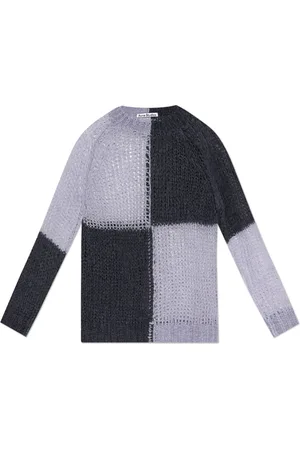 Acne Studios Truien, Dames, Paars, S, Wol, Los gebreide mohair trui