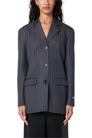 OFF-WHITE Jassen, Dames, Blauw, S, Single-Breasted Jas