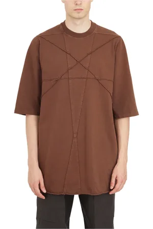 Rick Owens Tops, Heren, Bruin, S, Katoen, Jumbo T-shirt met korte mouwen