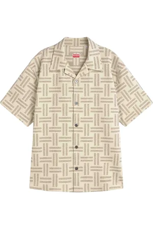 Kenzo Overhemden, Heren, , S, Katoen, Tropische Weave Hawaïaanse Shirt