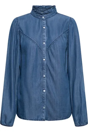 &Co Woman Blouses & Shirts, Dames, Blauw, XS, Denim, Denim overhemd