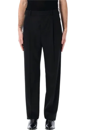 Saint Laurent Broeken, Heren, Zwart, L, Wol, Zwarte wollen smokingbroek
