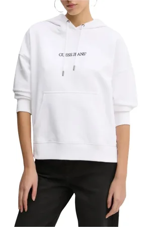Guess Sweatshirts & Hoodies, Dames, Wit, L, Katoen, Hoodie met borduursel