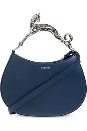 Lanvin Tassen, Dames, Blauw, ONE Size, Leer, Leren handtas