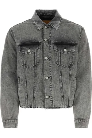 Maison Margiela Jassen, Heren, Grijs, L, Denim, Donkergrijze denim jas