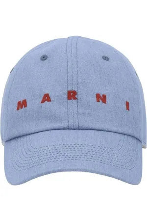 Marni Accessoires, Heren, Blauw, L, Katoen, Katoenen Baseballpet met iconisch monogram