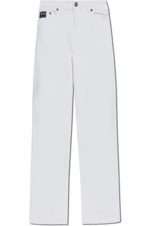 VERSACE Jeans, Heren, Wit, W35, Katoen, Jeans met stiksels op de benen