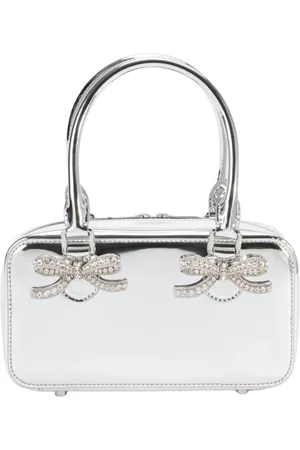 Self-Portrait Tassen, Dames, Grijs, ONE Size, Leer, Crossbodytas met Stijl
