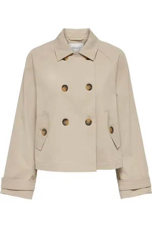 ONLY Jassen, Dames, , S, Polyester, Korte Trenchcoat April Life