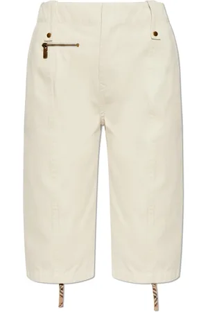 Burberry Korte broeken, Dames, , S, Katoen, Broek met ritsen aan de benen