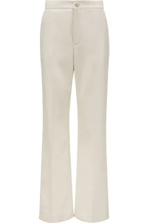 Moncler Broeken, Dames, Wit, S, Wol, Wollen Gabardine Broek