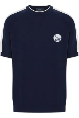 Kiton Tops, Heren, Blauw, M, Katoen, Tennis Capsule Crew Neck Sweater