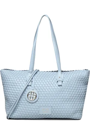 V°73 Tassen, Dames, Blauw, ONE Size, Blauwe Neopreen Geweven Winkelmand