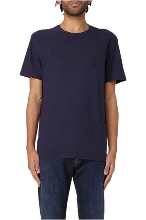 Dondup Tops, Heren, Blauw, L, Katoen, Vlam Katoen Logo T-shirt