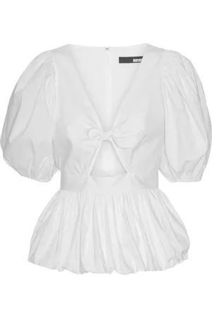 ROTATE Blouses & Shirts, Dames, Wit, S, Katoen, Witte Puff Sleeve Bubble Top