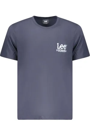 Lee Tops, Heren, Blauw, 2Xl, Katoen, Tijdloos Katoenen Ronde Hals T-Shirt