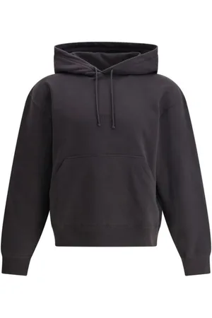 Saint Laurent Sweatshirts & Hoodies, Heren, Zwart, M, Katoen, Gezellig Logo Hoodie