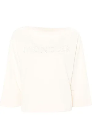 Moncler Tops, Dames, Wit, S, Katoen, Casual Katoenen T-shirt