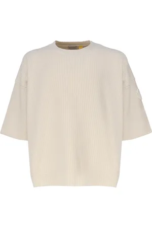 Moncler Truien, Heren, Wit, M, Wol, Witte Wollen Trui