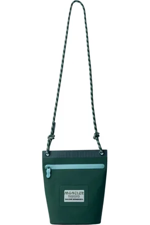 Moncler Tassen, Heren, Groen, ONE Size, Nylon, Logo Patch Crossbody Tas