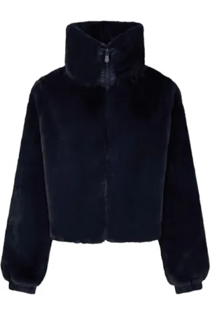 save the duck Jassen, Dames, Blauw, L, Polyester, Jeon Jacket - Blauwe Faux Fur Bovenkleding