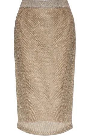 Tory Burch Rokken, Dames, Geel, L, Rok met lurex draad