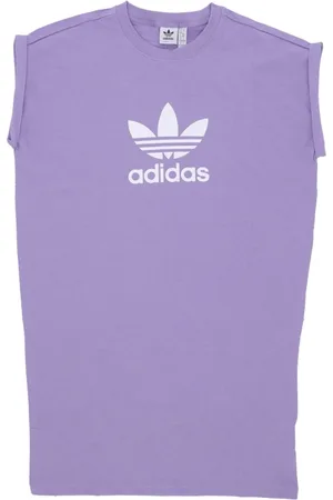 adidas Tops, Dames, Paars, S, Katoen, Trefoil Logo T-shirt Jurk