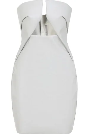 Rick Owens Kleedjes, Dames, Grijs, S, Katoen, Elegante Grijze Jurk