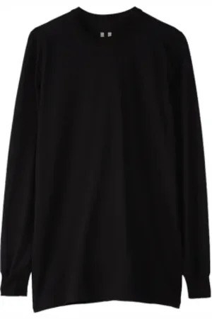 Rick Owens Tops, Heren, Zwart, S, Katoen, Long Sleeve Katoenen T-shirt