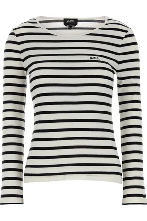 A.P.C. Tops, Dames, Veelkleurig, L, Katoen, Geborduurde Katoenen Tee