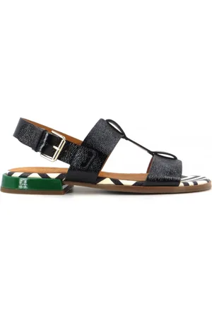 Chie Mihara Schoenen, Dames, Zwart, 36 EU, Leer, Flat Sandalen