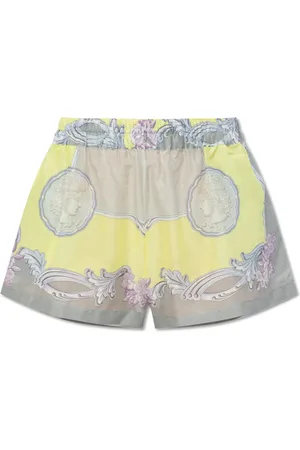 VERSACE Korte broeken, Dames, Veelkleurig, XS, Katoen, Zijden blend shorts