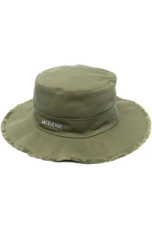 Jacquemus Accessoires, Heren, Groen, 60 CM, Katoen, Khaki Artisjok Emmer Hoed