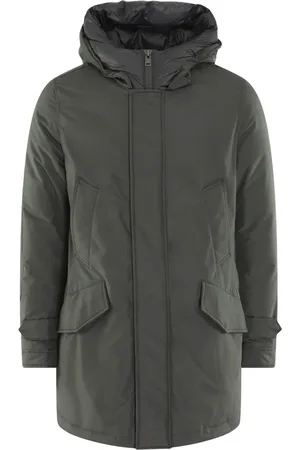 Woolrich Mantels, Heren, Grijs, S, Hoge Kraag Parka in Grijs