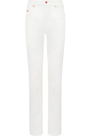 Kiton Jeans, Dames, Wit, XS, Katoen, Witte Slim-Fit Katoen-Kasjmier Jeans