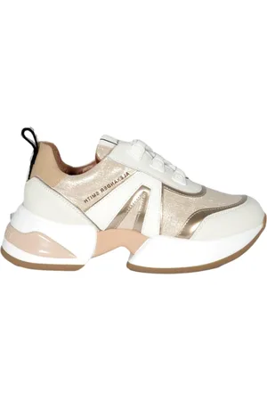 Alexander Smith Schoenen, Dames, Veelkleurig, 39 EU, Leer, Marmer Vrouw Sneakers Ivoor Goud